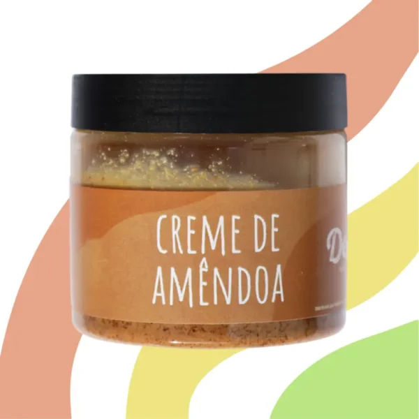 Pote de creme de amêndoa 100% natural e saudável